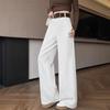 2026 Spring High-Waisted Wide-Leg Washed Cotton Straight Pants for Women, Floor-Length and Slimming