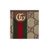 GUCCI Ophidia woven strap with aged logo stripes  canvas and leather patch  card holder and card bag  unisex and couple style  blackwood/brown