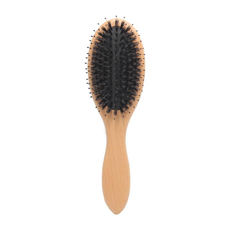 

Beechwood Boar Bristle & Nylon Paddle Hair Brush - Multifunctional Massage & Styling Tool