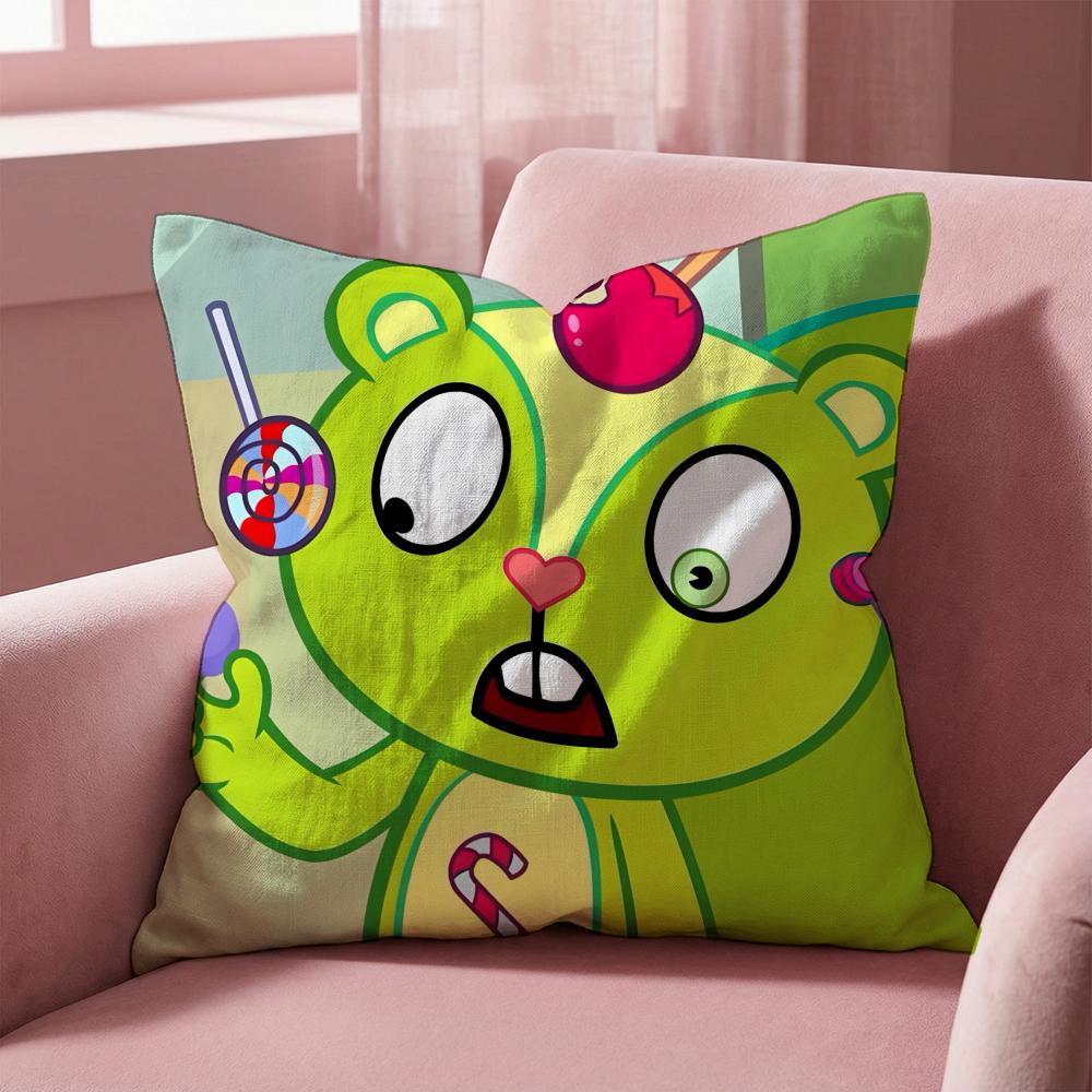N-Nutty H-Happy Tree F-Friends Cushion Cover Multi-Scene Pillow Cover for Home & Car - Reversible, Soft & Durable for Daily Use