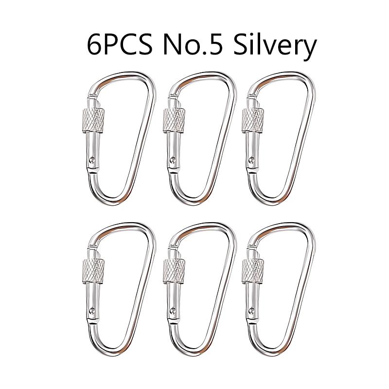 6PCS/Pack Colorful Aluminum Alloy Carabiner 7 Colors Available Key Chains Carabiners for Camping Hiking Travel Outdoor Tools ZYF