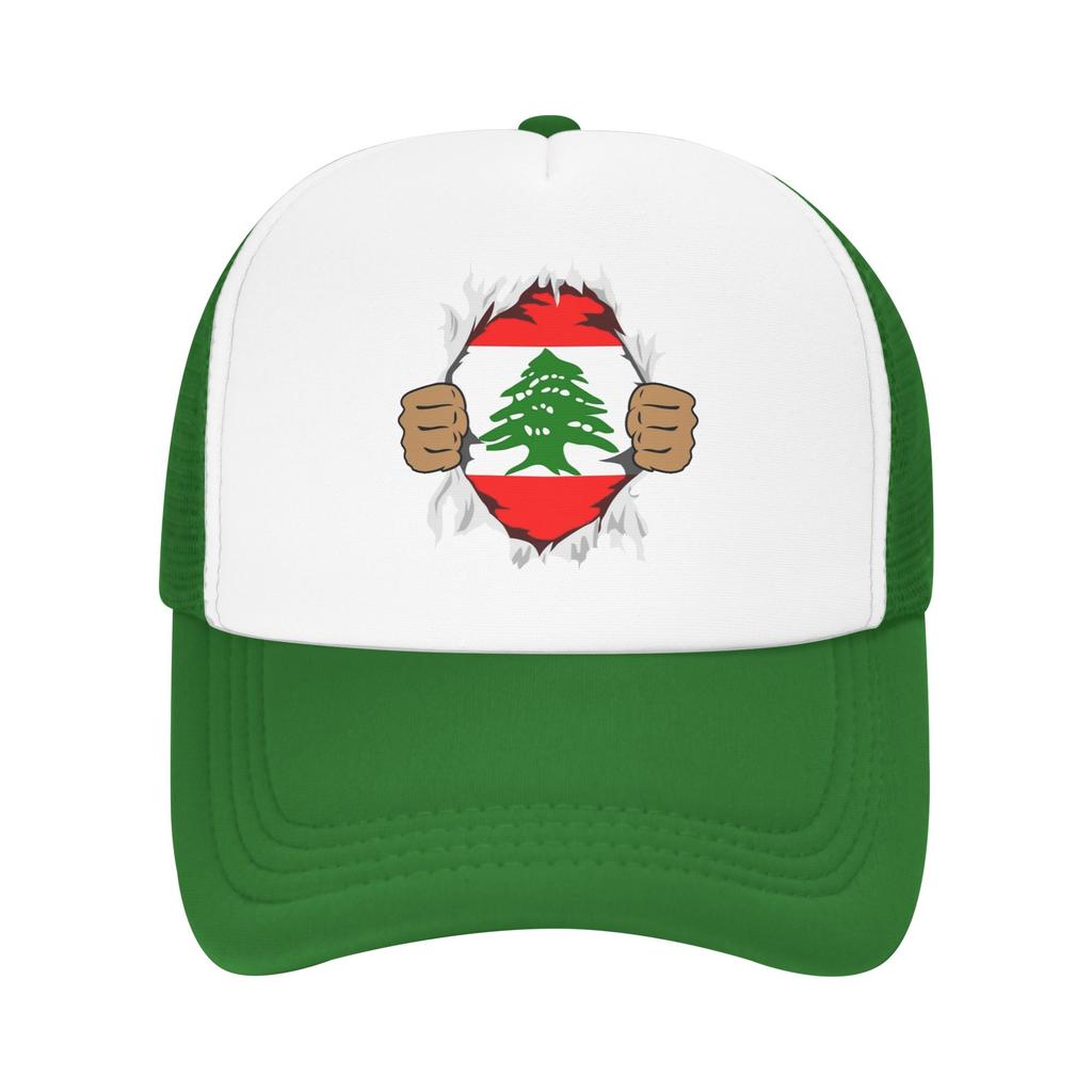 Lebanese Lebanon Flag Mesh Baseball Cap Adult Sport Sun Caps Hats Adjustable Summer Trucker Hats