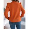 HNXC Elegant Solid Color Ruffled Long-sleeved Pullover Sweater for Women's Autumn and Winter