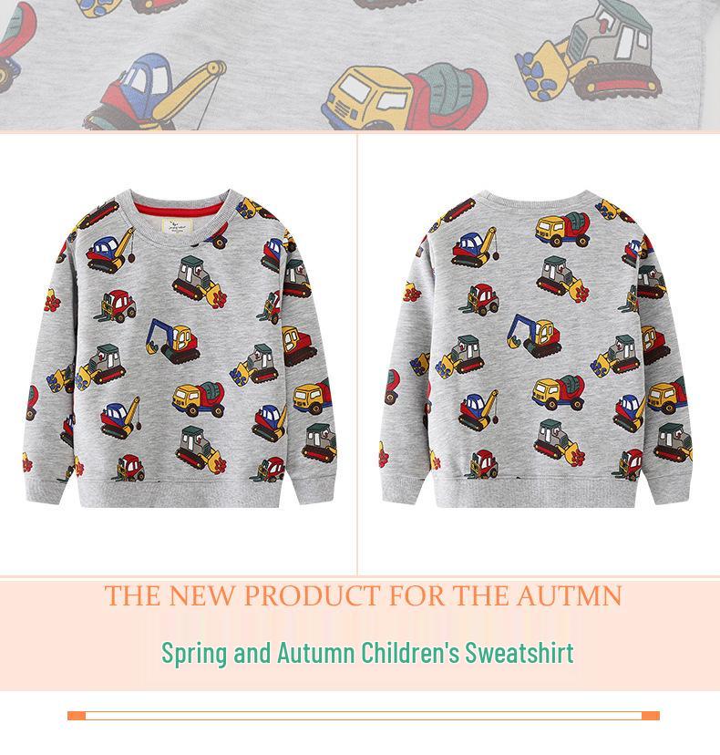 Autumn New Arrival Boys' Cartoon Hoodie - European & American Style