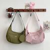 Women's bag new casual dumpling bag large capacity solid color simple commuting shoulder bag student class messenger bag