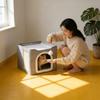 Double Layer Cats Cave Bed with Scratching Pad Foldable Design Space Saving Cats Shelter House for Indoor Habitats