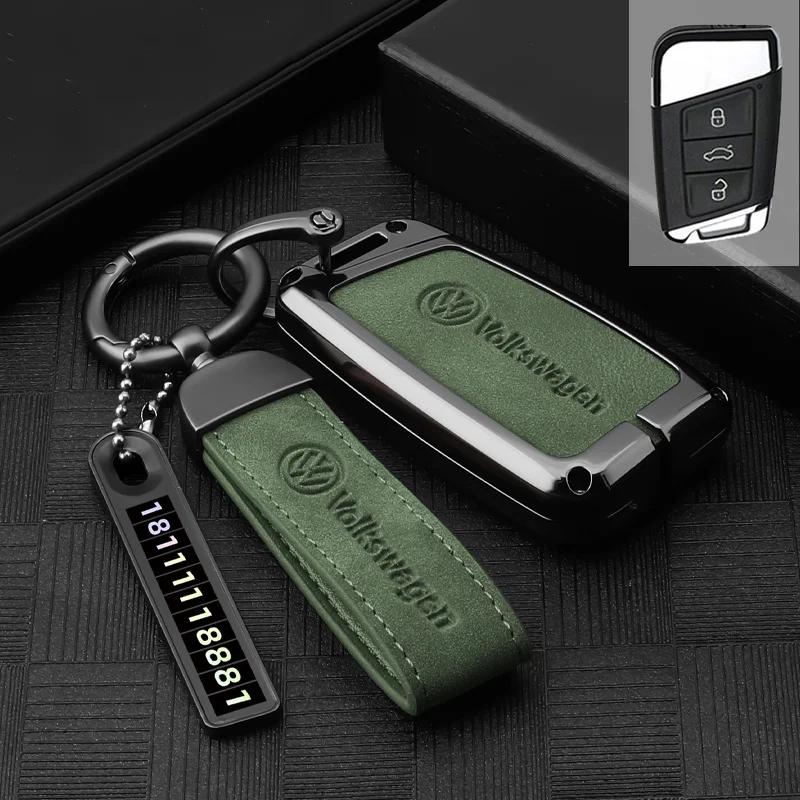Hot Suede Leather Car Smart Remote Key Case Fob Cover Protection Holder Shell for VW Volkswagen Magotan Passat B8 Auto Accessori