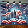 2D Statue of Liberty & Skyline Backdrop for USA Celebrations & Welcome Parties
