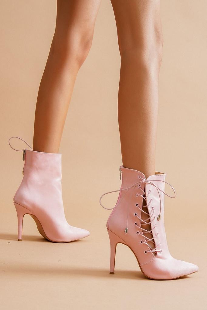 Cizme cu toc înalt cu șireturi externe, stil de modă pentru femei
