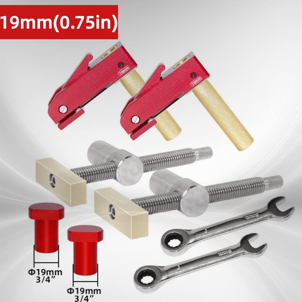 Woodworking Desktop Quick Acting Hold Down Clamp and Tenon Stopper Clamping Tools Set for Woodworking Benches 19/20MM Hole Tool