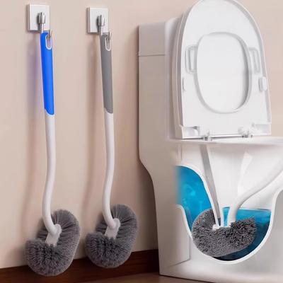 Brosse de Toilette 38cm avec Design Suspendu Tête Hémisphérique Manche Étendu Brosse de Toilette Suspendue Outil de Nettoyage pour Salle de Bain