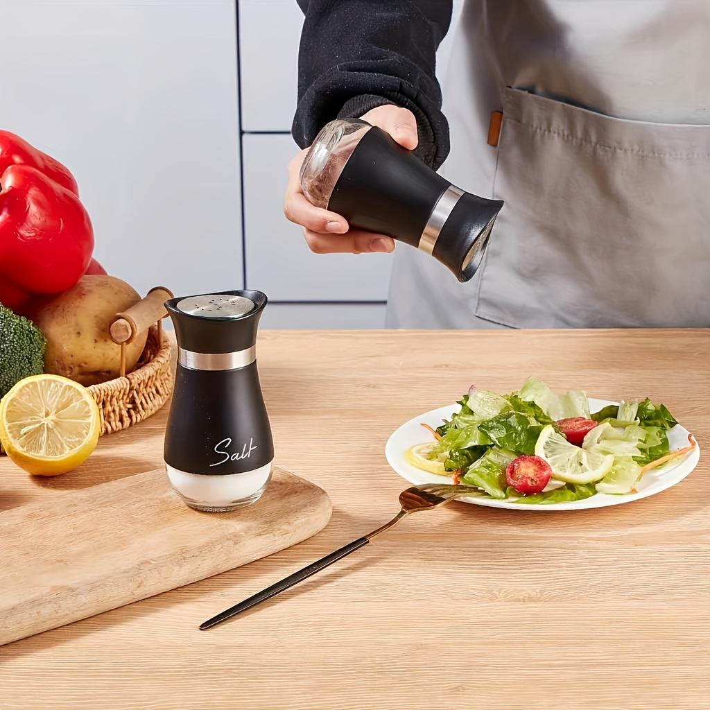 1Set Seasoning Bottles Sealed Glass Spice Bottle Moisture-proof Refillable Salt and Pepper Dispenser Kitchen Cumin Seaoning Can