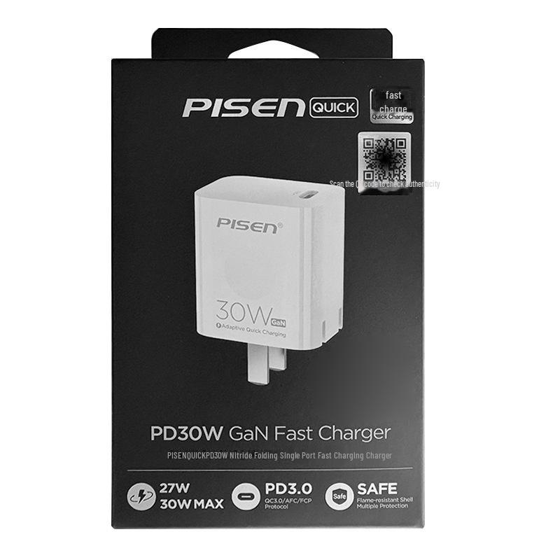 PISEN Foldable 30W PD Fast Charging Type-C Cable for Apple & Android Devices