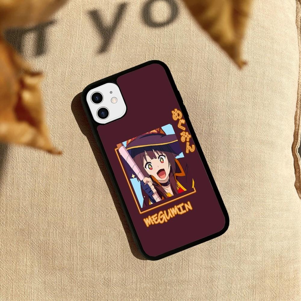 Megumin Anime K-KonoSubaS Phone Case Silicone PC+TPU For For IPhone 11 12 13 14 15 16 Plus Pro Max Cover