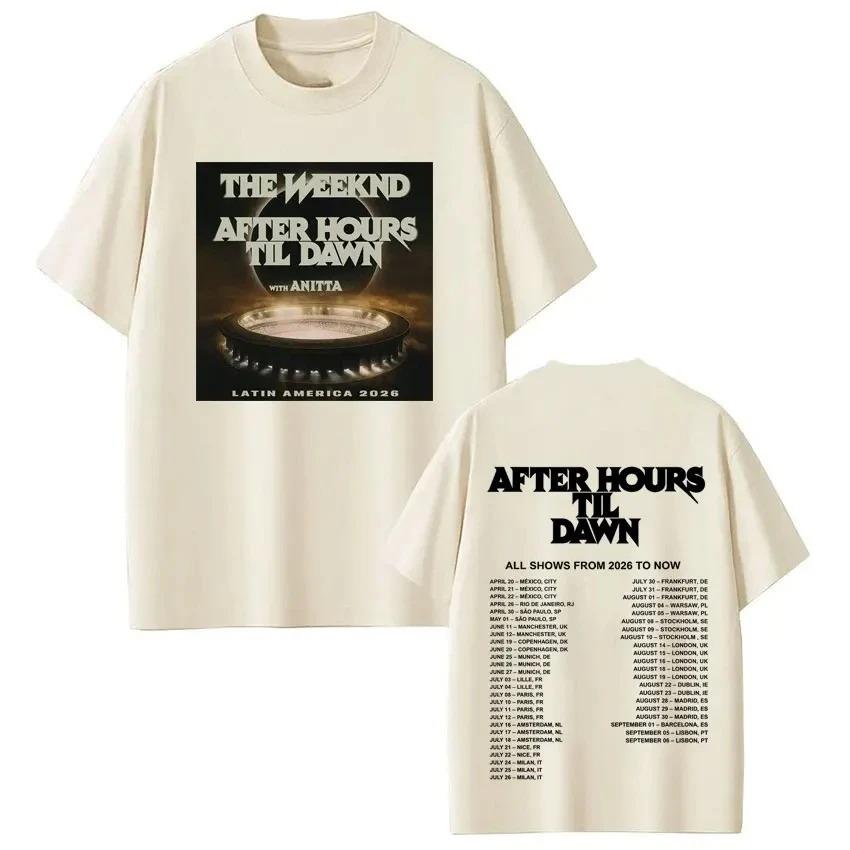 

Футболка с мерчем The Weeknd After Hours Til Dawn 2026 Tour, унисекс, повседневная, хлопковая, свободного кроя, с коротким рукавом, модная, футболка в стиле Y2K S