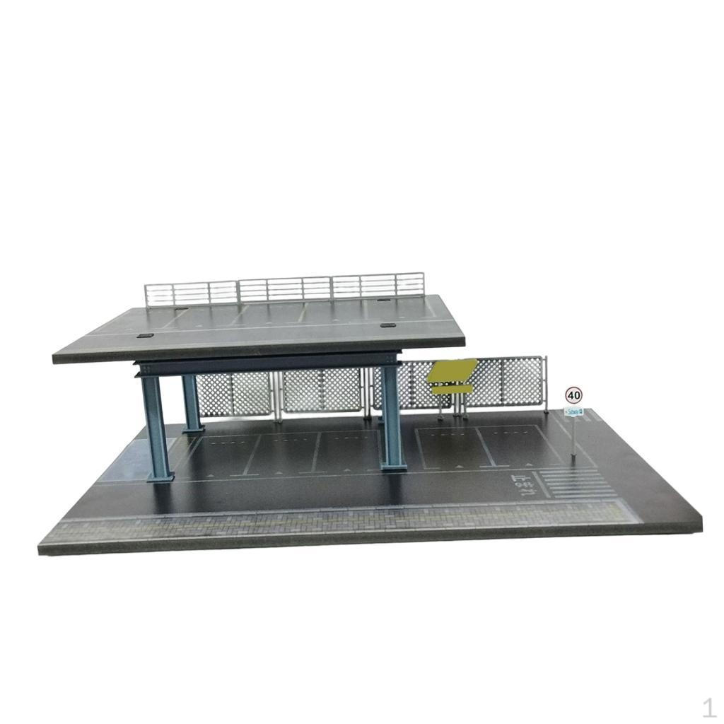 1/64 Parking Lot Diorama Miniature Scenery Model Photo Prop Collectible Gift Decorative Ornament