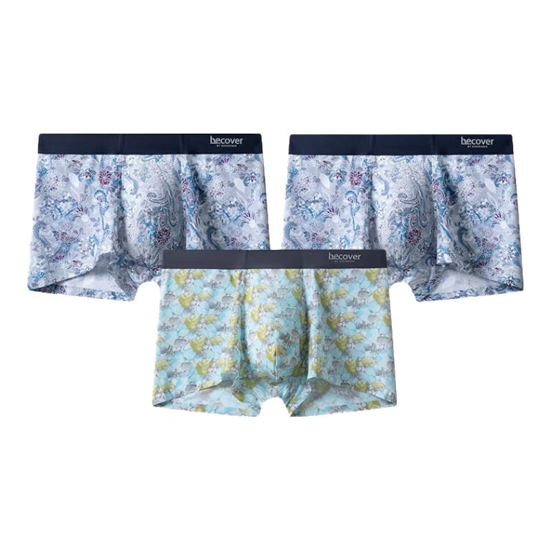 

Мужские бесшовные боксеры-брифы из ледяного шелка Shuya 3 шт. XL