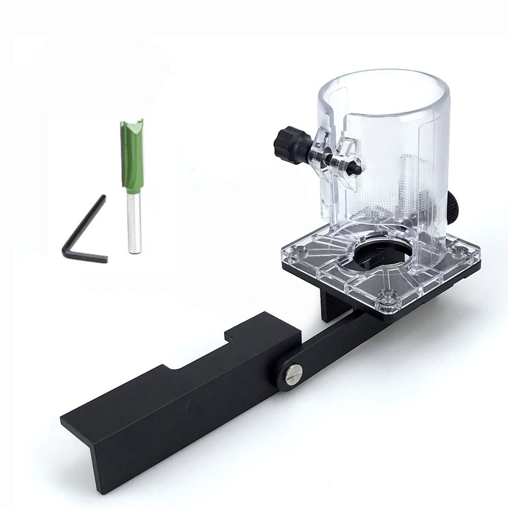 

Для 65мм кромочной машины 2 в 1 пазовый кронштейн невидимые крепежи панель шкафа-купе пуансон локатор алюминий со шкалой чёрный