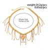 Salircon Fashion Love Heart Pendant Tassel Chain Necklace Women  Simple Gold Color Clavicle Chain Sweet Trendy Party Jewelry