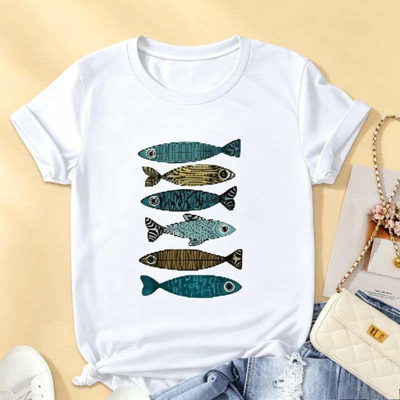 Playful Marine Vibes Tshirt Fun Colorful Fish Design Casual Wear Soft Cotton Tshirt Sea Lovers Pro Choice Redtube Unisex Clothes