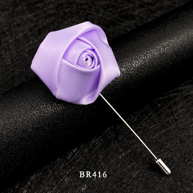 Handmade Multi-Color Rose Fabric Brooch Pin for Men's Suits - Korean Style Accessories