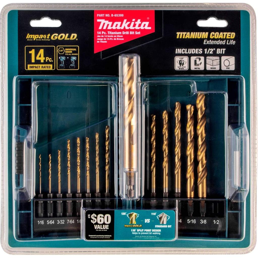 Bit-Set Titan Bohrer Impact Gold Makita Makita 14-teiliges Set Amerikanische Spezifikation B-65399