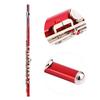 LADE C Key 16 Hole Brass Flute Beginner Kit Storage Case Cleaning Cloth Gloves (red)