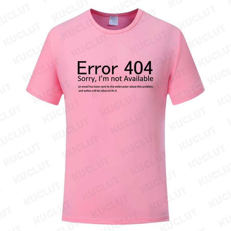 Men T Shirts Funny Letters Design Error 404 Motivation Not Found Print Graphic Summer O-neck Short Sleeve Top Tees Tshirt Gifts