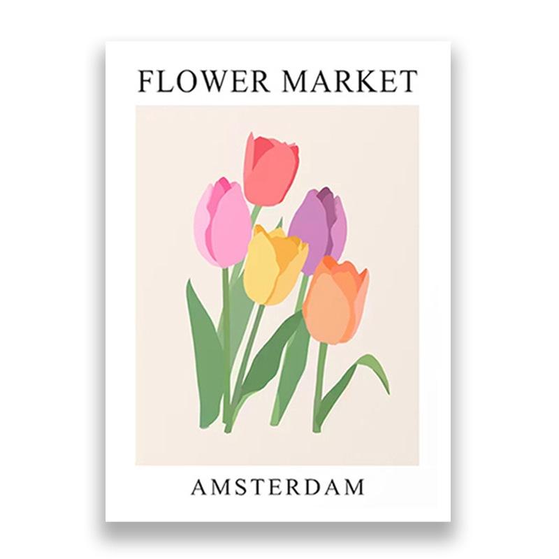 Flower Market Posters Colorful Rose Tulip Wall Art Decor Canvas Painting Nordic Bedroom Interior Aesthetics Picture Decoration