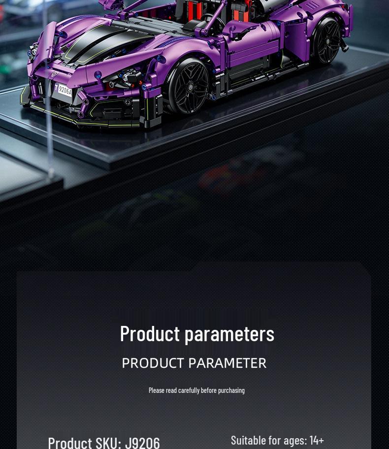 Advanced Mechanical Remote Control Supercar Model - 14+ Educational Building Block Toy