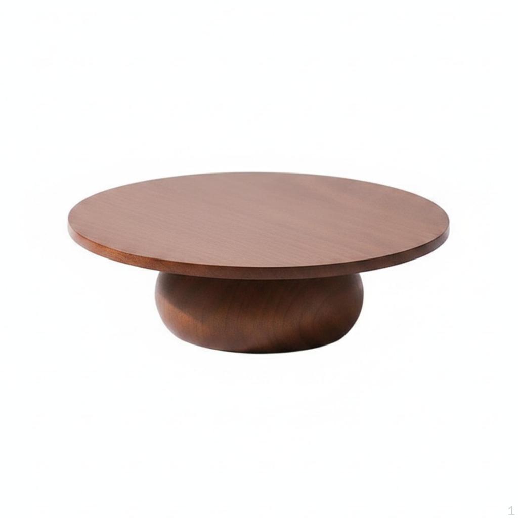 Acacia Wood Cake Stand Round Pedestal Tray with Tapered Base Elevated