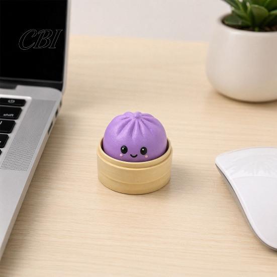 Soft Squishy Keychain Press Button Keychain, Steamed Bun Decompression Toy with Smiling Face Pattern, Slow Rebound Feel Portable Mini Stress