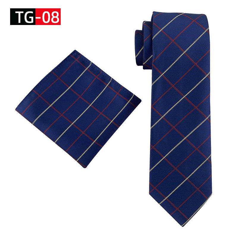 2025 New Elegant British Plaid Men's Tie and Pocket Square Set