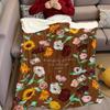 Bohemian Florals Flannel Blanket Warm Soft Halloween Christmas Couch Warm Cozy Decorative Decor Gift for All Season