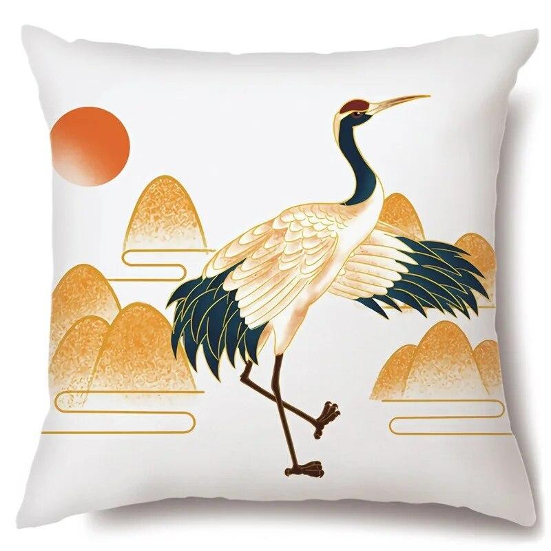 Pillowcase Crane Safflower  Beijing Opera Sofa Home Room Aesthetics