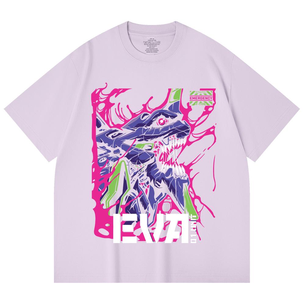 230 Gsm 100% Cotton Evangelion V8 Print Unisex Heavy Cotton T Shirt