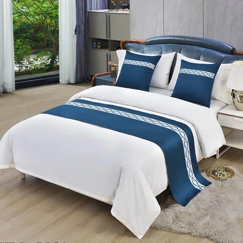 Chinese Style Fashion High Quality Bed Flag Hotel Cupboard Table Runner Decor for Home Parlor Wedding Room No Pillowcase