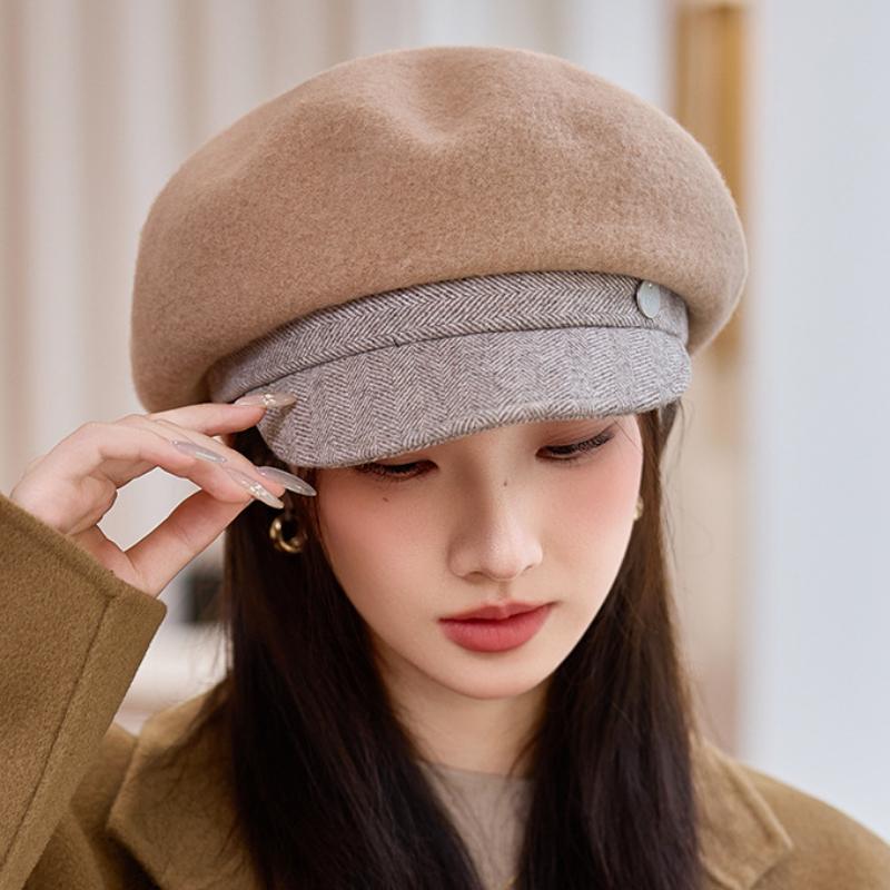 Woolen Warm Beret Women's Autumn and Winter Literary and Retro Thickened Painter Hat