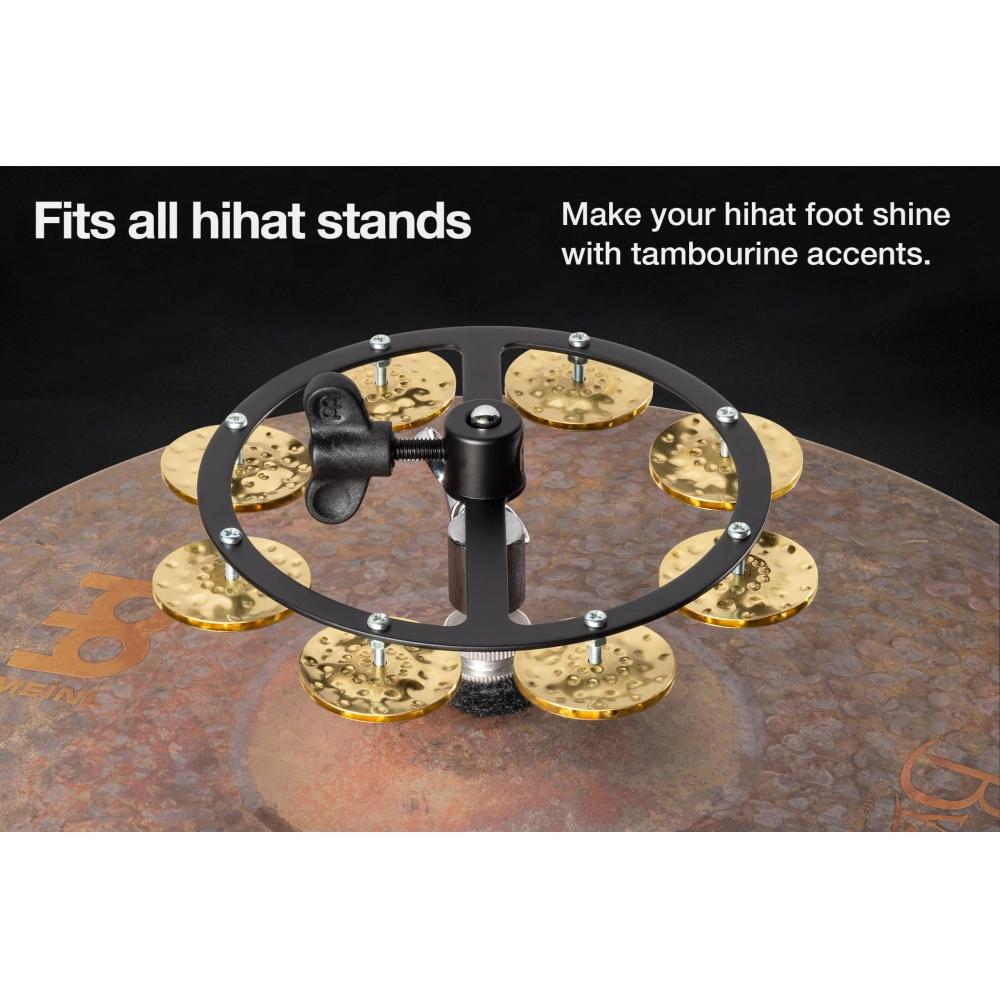 MEINL Percussion Headliner Series Hihat Tambourine Hammered Brass 1row HTHH1B-BK