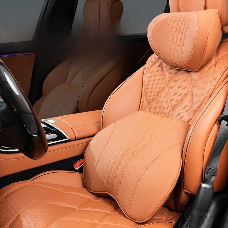 High-End Car Neck Support Headrest And Lumbar Support Cushion Automotive Interior Products for Seat Back Protection