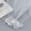 Sophisticated White Bridal Veil Double Layer with Artificial Pearls Edge Fashionable Wedding Veil For Bride