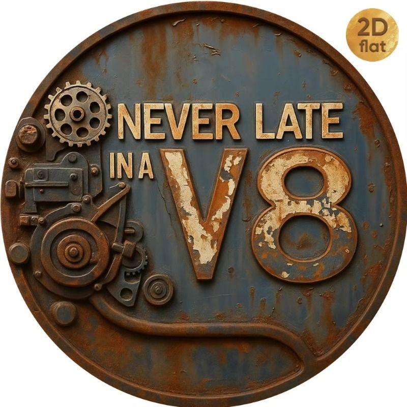 1 Piece Retro Tin Sign Metal Wall Art Decor for Office Living Room Courtyard 20x20 cm