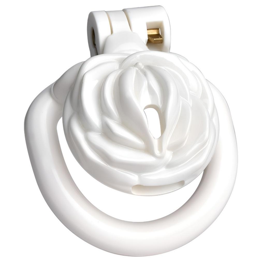FRRK Rose Flower Inverted Pink Chastity Cage for Men Penis Cage Man Design Chastity Lock for Men