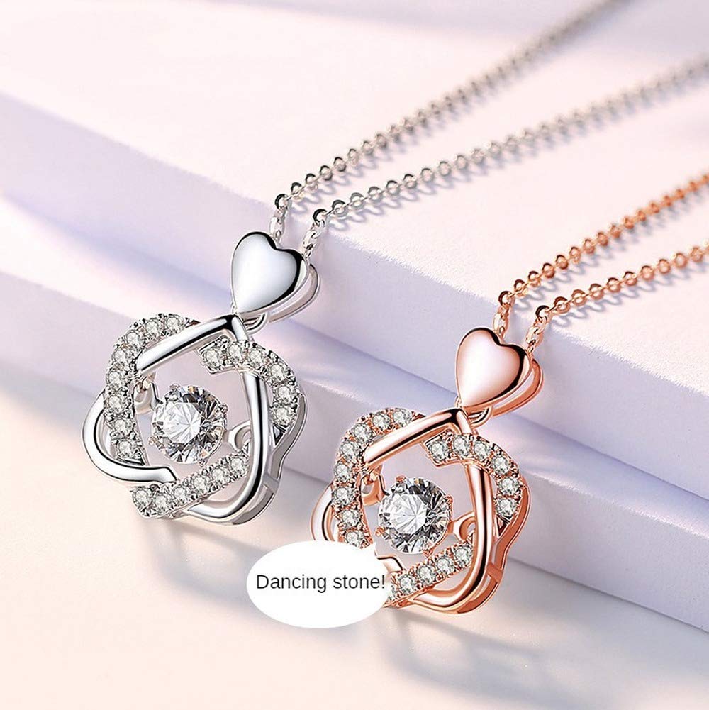 Necklace 18K Gold Popular Pink Gold 18K Gold Heart Heart Necklace Pendant Silver 925 Large White Gold 18K Gold Hexagram Pendant Shiny Diamond Symbol