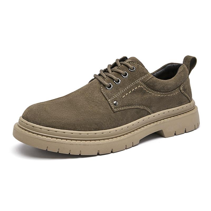 

Эластичные ботинки на платформе для мужчин с круглым носком, удобные, модные, износостойкие, мягкие, повседневные, нескользящие, весна-осень 44 темные хаки