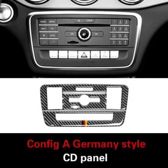 Carbon Fiber For Mercedes Benz W176 GLA X156 CLA C117 A B Class CD Panel Trim Cover Sticker Car Interior