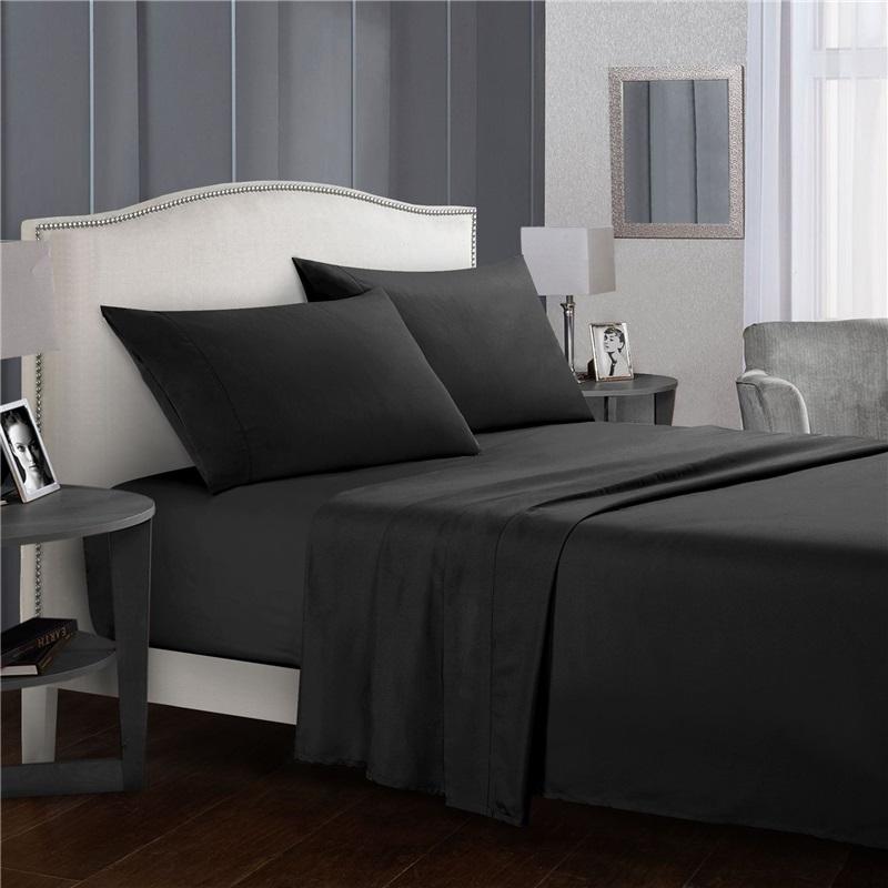 Home Textile Bed Sheets, Bed Sheets, Solid Color Printing, Four-piece Bedding, Simple, Skin-friendly And Comfortable