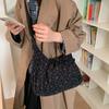 Bow-tie Polka Dot Shoulder Bag Corduroy Crossbody Bag Korean Style Handbag Casual School/commuter Bag Simple Stylish Women's Bag