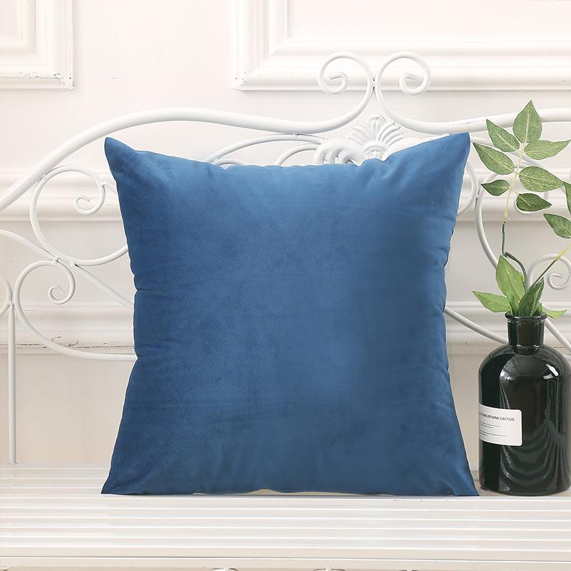 

Наволочка из однотонного бархата - Подушка для поддержки талии для дивана или кровати, бесплатная доставка 45*45cm single pillowcase темно-синий