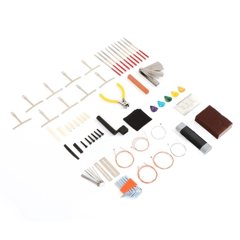 Guitar Tool Kit Bridge Pin Saddle Nut File Radius Ruler Set for Maintenance Repair